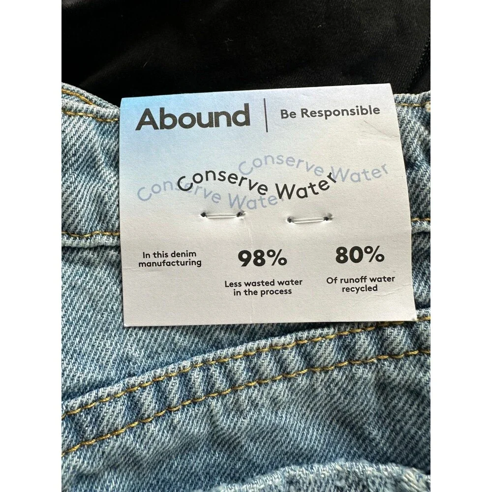 NWT Abound 100% Cotton Factory Faded Distressed Denim Jeans Mini Skirt 27